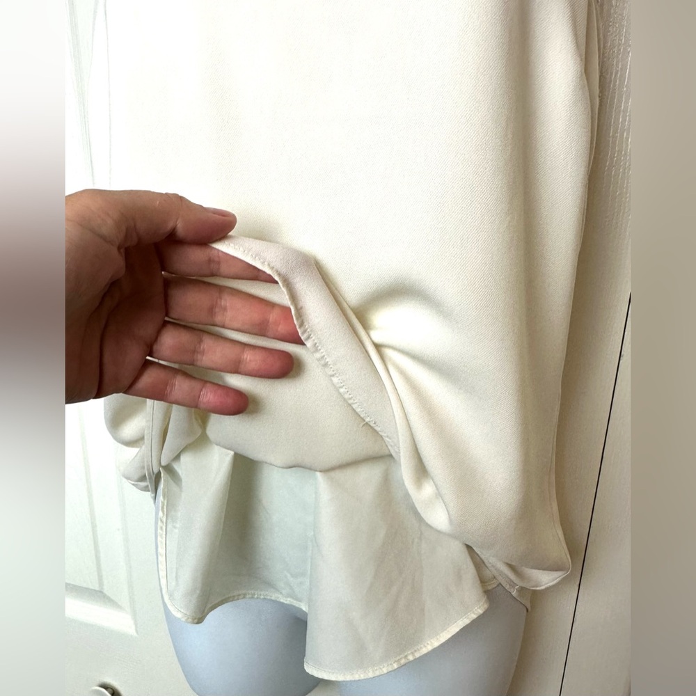 J.CREW Scalloped Cami Tank Top Ivory Cream Blouse Shirt Racerback Spaghetti - Picture 9 of 13